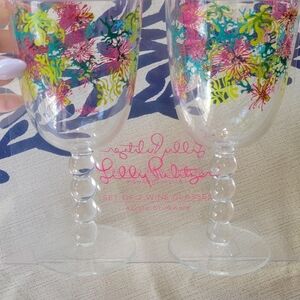 Lily Pulitzer Wine Glass set (2 sets)
